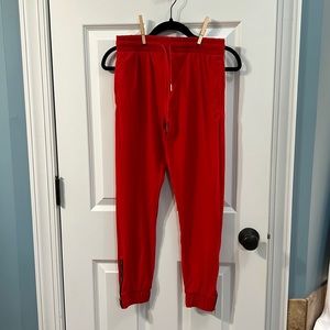 Red Everywhere Zipper Joggers